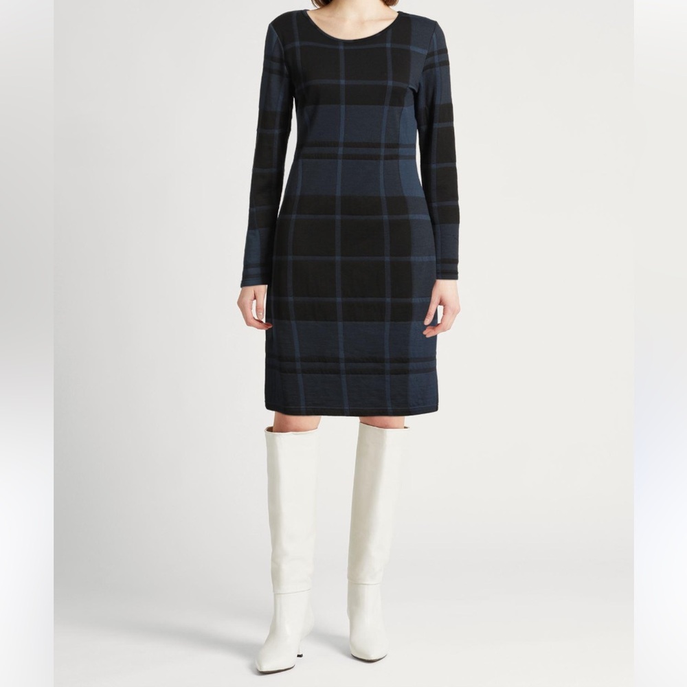 Barbour Black / Burgundy Winter Tartan Long Sleeve Dress size M/L